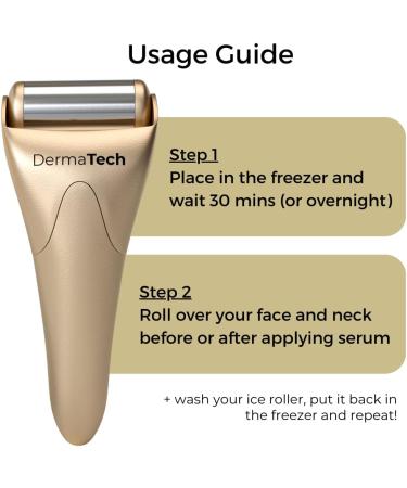 Cold Therapy Facial Ice Roller | Stainless Steel Face Massager for Puffiness Relief | Aesthetic Gold Ice Roller for Face & Eyes - Buy Online on GoSupps.com