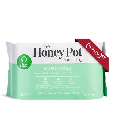 The Honey Pot Company Everyday Panty Liners (30 Count), Herbal-Infused Clean Cotton Pantiliners, Plant-Derived Feminine & Menstrual Care