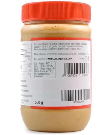 MapleFarm - 100% Pure Crispy Peanut Butter 2 x 500g (1kg) - Protein and Natural Cream - Crunchy peanut butter - Buy Online on GoSupps.com