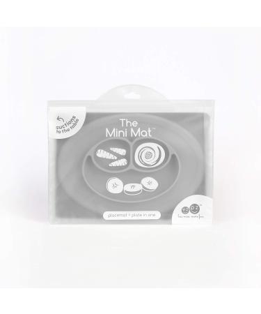 ezpz Mini Mat (Gray) - Silicone Suction Plate for Infants & Toddlers | Built-in Placemat, Self-Feeding | Reusable Travel Bag - Buy Online on GoSupps.com