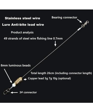 3PCS Fishing Tackle Leaders, Hi-Low Rig, Wire Leader with Swivel