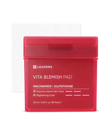LEADERS Vita Pad - Targeted Solution for Skin Vegan-Certified | Gentle Formula | 80 Pads x 120ml Vita Blemish Pads