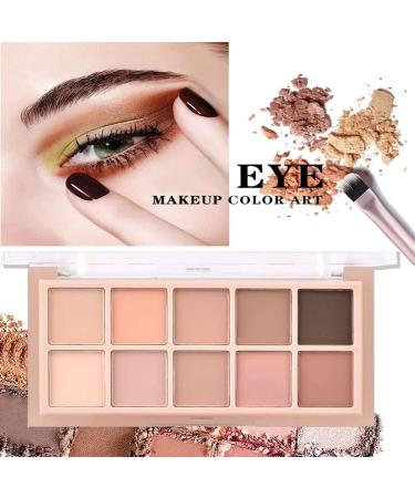 Miniling 10 Colors Eyeshadow Palette - High Pigmented Matte Nude Shades with Professional Brush | Long Lasting & Blendable Neutral Eye Makeup - Easy Application - Buy Online on GoSupps.com