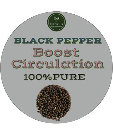 Nativilis Black Pepper Organic Essential Oil 30 ml (Piper nigrum) - Ease Aching Muscles Boost The Immune System Improves Circulation - Copaiba Properties - Buy Online on GoSupps.com