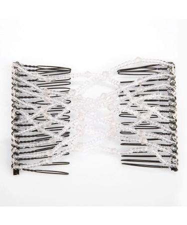 MOUMOUTEN Magic Hair Comb - Stretchable Beading Hair Slide Elastic Hair Comb Beading Hair Accessory for Weddings and Daily Use (White) - Buy Online on GoSupps.com