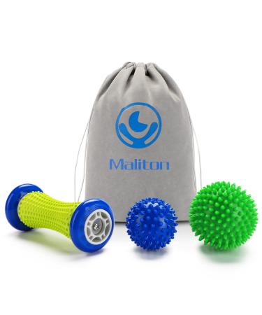 Plantar Fasciitis Roller Foot Massage Ball-Foot Ball Roller Massager Set,Massage Balls and Foot Roller for Plantar Fasciitis Relief | Trigger Point Therapy(1 Foot Massage Roller+2 Spiky Massage Balls)