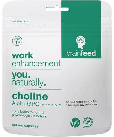 Alpha GPC Capsules (60) |1000mg Alpha GPC Choline Supplement x 2 Capsules| Acetylcholine Supplement |Concentration Pills |Nootropic Brain Supplement Memory | 99% Alpha-GPC Powder in Capsule 60 Count (Pack of 1)