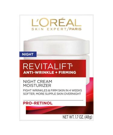 L'Oreal Paris RevitaLift Anti-Wrinkle + Firming Night Cream Moisturizer 1.7 oz (Pack of 2) - Buy Online on GoSupps.com