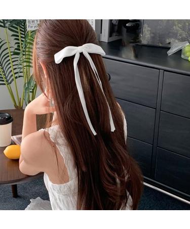 hgnxa Vintage Long Tassels Ribbon Velvets Bowknot Hair Side Clips Hair Accessories Headwear Party Jewelry for Women and Girls Rose red - Buy Online on GoSupps.com