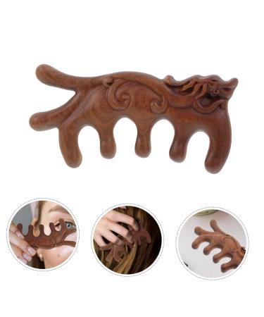 Soothe Your Scalp with Tovinanna Sandalwood Massage Comb - Natural Wooden Hair Care Tool for Relaxation & Scalp Health | 11.50x6.00x1.70cm Brown - Buy Online on GoSupps.com