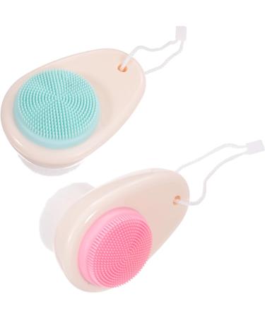 FRCOLOR Pack of 8 Double-Sided Facial Cleansing Brush Face Scrub Scrubber Silicone Facial Cleanser Handle Facial Brush Bathroom Accessories Painted - Buy Online on GoSupps.com