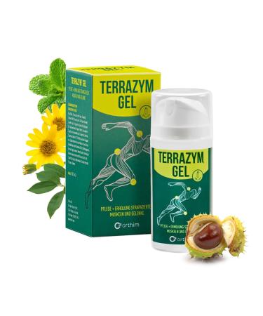Terracym Gel - 100g dosing dispenser - fast regeneration of muscles and joints - with Arnica & Campher - laboratory test 100% vegan paraben -free + produced in Germany