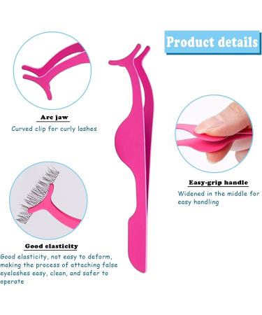 5PCS Stainless Steel False Eyelash Extension Tweezers Set | Eyelash Applicator Tool & Remover | Lash Tail Clip for Precision Application - Buy Online on GoSupps.com