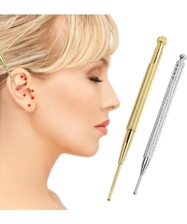 Point Search Acupressure Pen Set - Stainless Steel & Brass Meridian Pencil for Home & Spa - 2 Pieces | Best Acupuncture Massage Tools - Buy Online on GoSupps.com