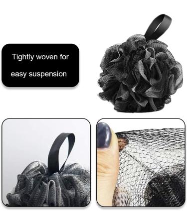 TAORANJU Bath Loofah Sponge - 3 PCS Exfoliating Shower Puff Large Black Mesh Ball Body Scrubber for Ultimate Cleanliness - Buy Online on GoSupps.com
