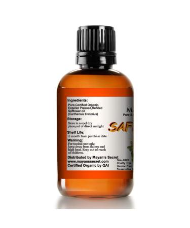 Mayan's Secret Organic Safflower Seed Oil - USDA Certified High in Vitamin E & Omega-6 for Anti-Aging Skin Care - Buy Online on GoSupps.com