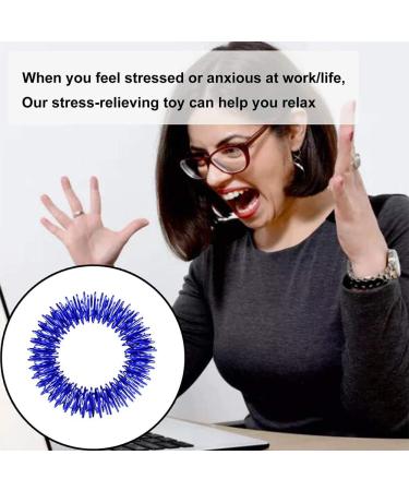 Miokycl 6Pcs Spiky Sensoric Finger Massage Rings - Stress Relief Acupressure Toys in Gold Silver Black Red Blue Green | International Shipping - Buy Online on GoSupps.com