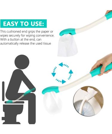 Brrnoo Toilet Aids For Wiping Long Reach Comfort Wipe -- 15.7inch Wipe Assist Tool Bathroom Wipe Assistance Bottom Buddy Ideal Daily Living Bathroom Toilet Aids Tools - Buy Online on GoSupps.com