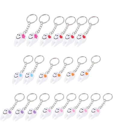 20pcs Cute White & Silver Keyring Keychain Tooth Gifts | International Shipping Available - Buy Online on GoSupps.com