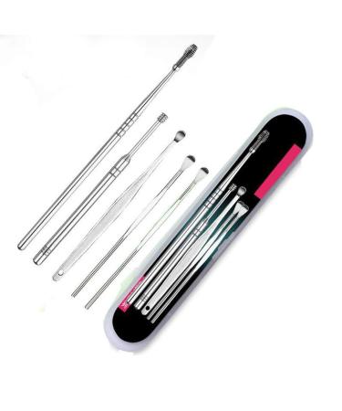 5pcs Spiral Ear Wax Removal Curette Cleaner Health Care Tools - Silver - Buy Online on GoSupps.com