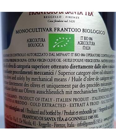  Gonnelli - Frantoio Santa T a Monocultivar Frantoio Organic Extra Virgin Olive Oil 500 ml - Buy Online on GoSupps.com