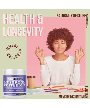 PureShrooms Mushroom Coffee Superfood Mix: Organic Ashwagandha Tulsi (Holly Basil) Lion's Mane Chaga. Coffee Substitute Alternative. Great in a Protein Smoothie. - Buy Online on GoSupps.com