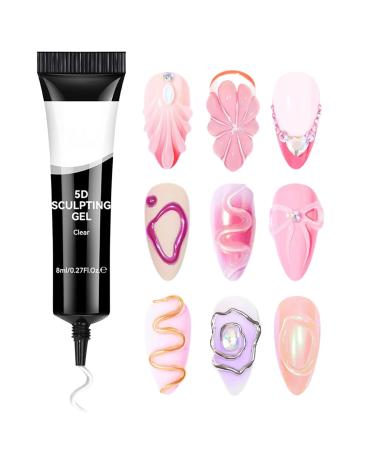 5D Nail Sculpting Gel | 5D Clear Nail Art Gel - Clear Manicure Supplies for Beginners Women and Events