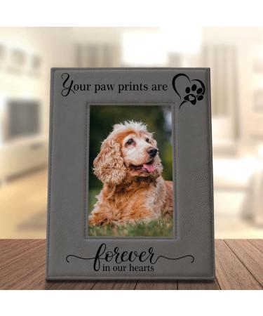 KATE POSH Engraved Leather Picture Frame - Pet Memorial Gift for Loss of Dog and Cat | Pet Sympathy Gift | In Memory of | 4x6 Vertical - Buy Online on GoSupps.com