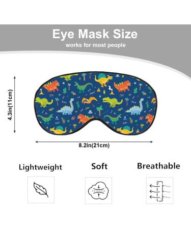 Shop Cute Cartoon Dinosaur Eye Mask - Silky Soft Sleep Masks for Travel | Animal Shading Blindfold for Men & Women - Buy Online on GoSupps.com