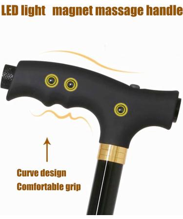 Folding Cane with Seat Lightweight Three-Legged Adjustable Walking Stick with LED Light for Seniors Outdoor Travel Aids - Buy Online on GoSupps.com