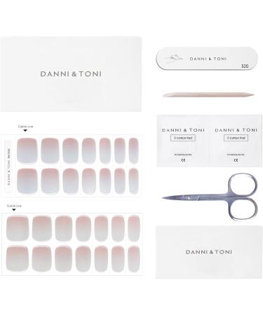 Danni & Toni Blushing Reflection Half-Hardened Gel Nail Films | Pink Mirror Nail Sticker Wraps - 28 Pack - Buy Online on GoSupps.com
