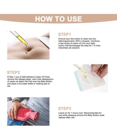 Castor Oil Belly Button Patches 50Pcs Disposable Castor Oil Pack Wraps Organic Cotton Leak-Proof Self-Adhesive Pads Anti-Seepage No Wash - Buy Online on GoSupps.com