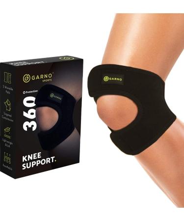 GARNO Knee Brace Plus Size, Dual Patella Tendon Support Strap, Adjustable Neoprene Stabilizer for Meniscus Tear, Arthritis, Tendonitis, MCL, ACL, Pain Relief, Recovery, Running, Men & Women XL /2XL X-Large/2X-Large (Pack  - Buy Online on GoSupps.com