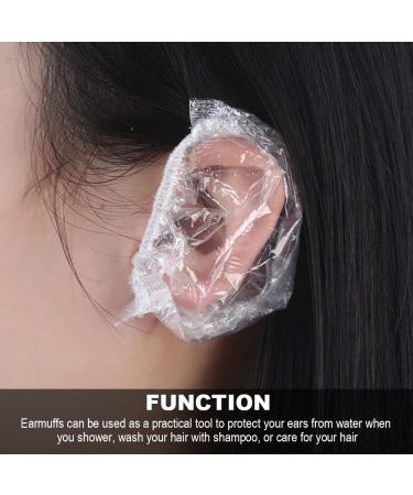 LIUJZZJ 100 Pack Transparent Disposable Earmuffs Waterproof Ear Covers for Hair Dye & Shower Protection - Buy Online on GoSupps.com