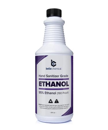 Belle Chemical Medical Grade Ethanol - 95% Ethyl Alcohol - for Hand Sanitizer Production - No Fermentation Smell - Does Not Contain Methanol 32 Fl Oz (Pack of 1)