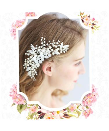 DOITOOL Rhinestone Comb For Girl Friends Hair Flower Combs Hair Accessories Bridal Headwear Tiara Comb for Bridal Hair Comb Pearl Bride - Buy Online on GoSupps.com