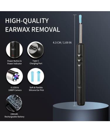 LYGJMYOK Ear Cleaner with Camera and Light - 1080P HD Ear Wax Removal Tool for iPhone and Android - Black - Buy Online on GoSupps.com