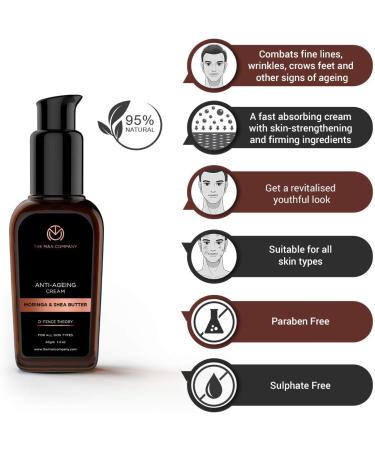 The Man Company Anti Aging Face Cream Eye Cream for Wrinkles Bags & Dark Circles (40 g) - 95% Natural Anti Wrinkle Cream - Night Cream for Mature Skin - Buy Online on GoSupps.com