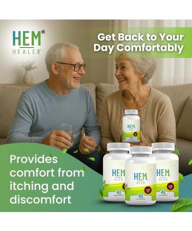 Hem Healer Hem Hero Extra Strength Hemorrhoid Treatment - Reduce Swelling Soothe Itching & Irritation - 100% Natural - 42 Vegetarian Capsules - Buy Online on GoSupps.com