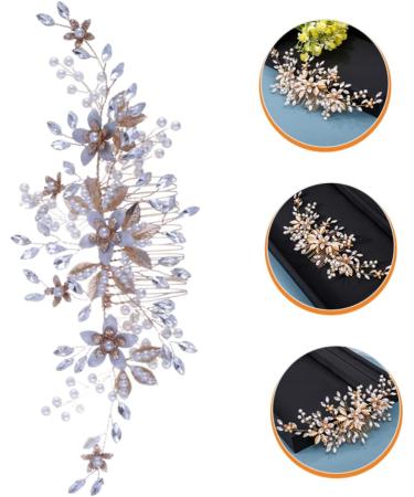 Angoily Headgear Hair Dryer Brush Bridal Hair Decor Bridal Clip Bridal Flower Hair Comb Crystal Headpiece Tiara Wedding Hair Comb Bride Metal Accessories Pearl - Buy Online on GoSupps.com