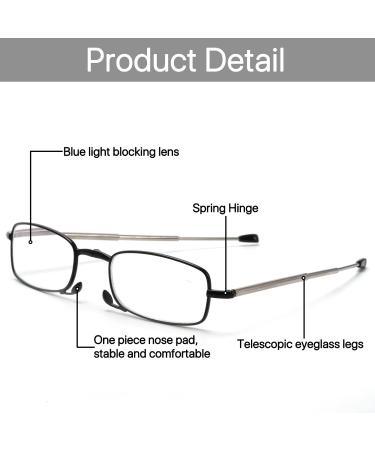 VANANA Folding Reading Glasses - Blue Light Blocking Spring Hinge Pocket Size (2 Pairs) with Hard Cases - International Shipping Available - Buy Online on GoSupps.com