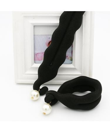 Frcolor 2pcs Foam Sponge Hair Curling Clip - Black Donut Bun Former & Ring Twist Tool for Perfect Hairstyling - Buy Online on GoSupps.com