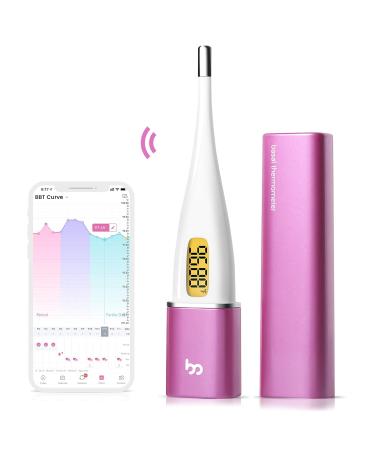 Femometer Smart Basal Body Thermometer BBT Thermometer with Backlight LED Screen - Fertility & Period Tracker with Femometer APP Lipstick Shape - Purple