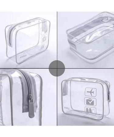 ANRUI TSA Approved Clear Toiletry Bag - Quart Sized Travel Pouch for Women - Airport Compliant Grey 3-1-1 Kit - Buy Online on GoSupps.com