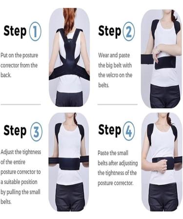 Buy Adjustable Posture Corrector & Back Brace for Adults & Kids - Spinal Support Neck & Clavicle Trainer - Improve Hunching & Bad Posture (Large Black - Buy Online on GoSupps.com