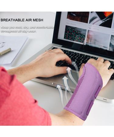 Nucamper Wrist Brace Carpal Tunnel Support for Men Women - Purple Large/X-Large - Pain Relief for Tendonitis & Arthritis - Adjustable Straps - Compression Sleeve Included - Buy Online on GoSupps.com