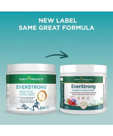 Purity Products EverStrong Powder - Muscle Matrix Blend with Creapure Creatine, Boron, CoffeeBerry Extract & Vitamin D - Berry Burst Flavor (210 g) - Buy Online on GoSupps.com