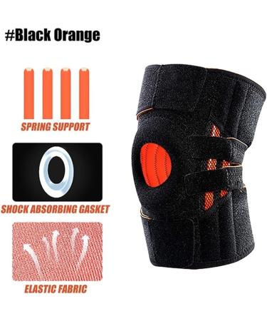 Shop Hinged Knee Brace - Comfortable Non-Slip Support for ACL Tendon & Ligament Injuries | Adjustable with Silicone Cushioning - Black/Orange - Buy Online on GoSupps.com