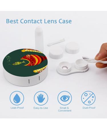 Funny Fish Round Case For Contact Lens Kit Storage Box with Mirror Printed - Buy Online on GoSupps.com