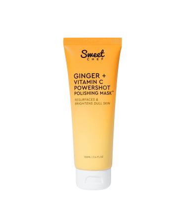 Sweet Chef Ginger + Vitamin C Powershot Polishing Mask - Brightening Face Mask for Dark Spots & Uneven Skin Tone + Maca Rice Powders & AHA Face Exfoliant & Resurfacing Mask (3.4oz)